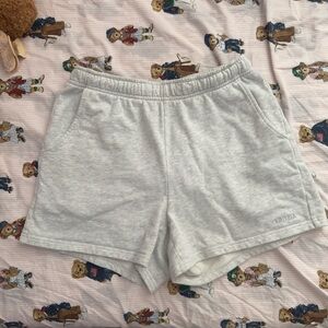 Aritzia Airy Terry Shorts in Heather Cloud White